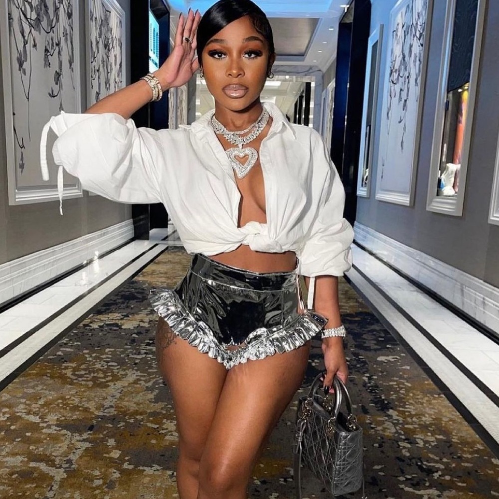 Charworkroom Silver Metallic Shorts